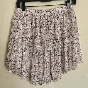 Supply & Demand Floral- print Tiered Mini Skirt